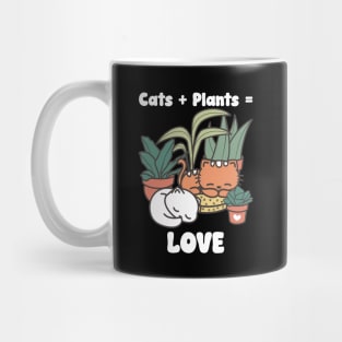 Cats Plus Plants Equals Love Mug